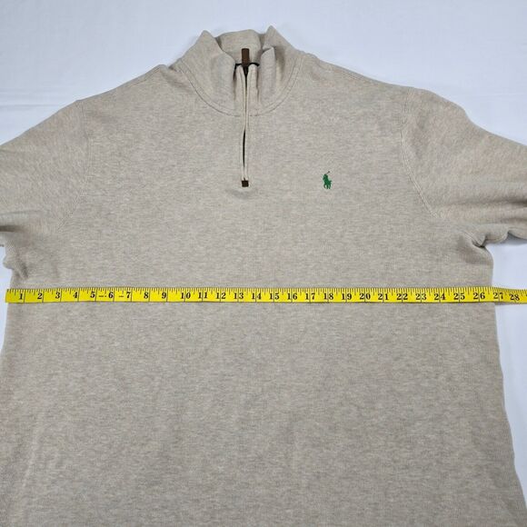 Polo Ralph Lauren Men's Beige Quarter Zip Pullover Sweater Size 2XL - Picture 7 of 12